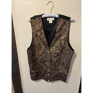 VTG Rafaella vest Sz L Women's Rayon/polyester  Floral Western